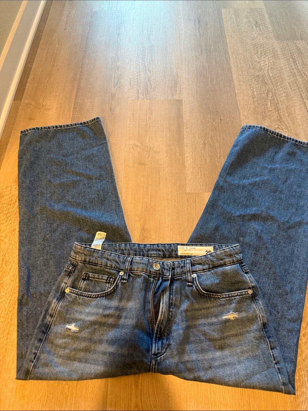 rag & bone Men's Dark Blue Relaxed Denim Jeans